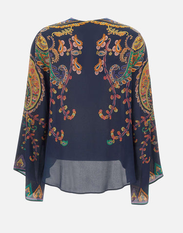 Blusa in seta con stampa paisley floreale WRJA0162 AKG23X0883 ETRO 