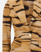 Giacca in drill con stampa tigre GI23762E2 470 ELISABETTA FRANCHI 