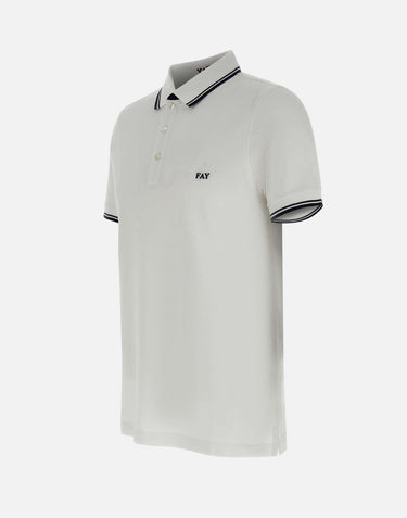 Polo  in piquet di cotone stretch NPMB250140STDW B001 FAY 