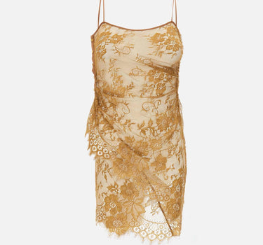 "Brownish green lace halter top" BX009 BROWNISHGREEN JACQUES WEI 