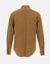 Camicia in chambray floccato con pelle riciclata S6AAEC1D009 10236 ASPESI 