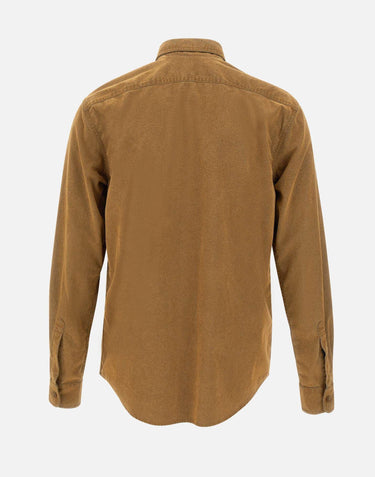 Camicia in chambray floccato con pelle riciclata S6AAEC1D009 10236 ASPESI 