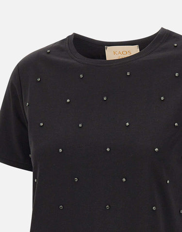 T-shirt con cristalli RIJDK002 0001 KAOS 