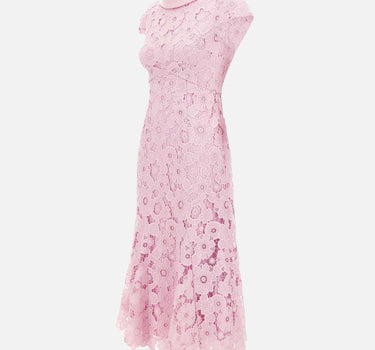 Abito midi in pizzo con scollo sulla schiena 254MP PINK SELF-PORTRAIT 