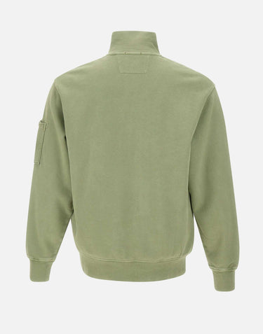 "Brushed and Emerized Diagonal Fleece Half Zip Sweatshirt" 19CMSS142A 006372R612 C.P. COMPANY 