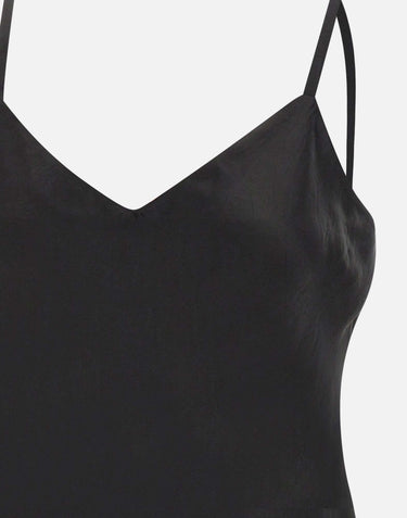 Top in raso V172013204 001BLK VINCE. 