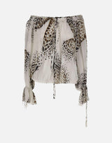 Blusa in georgette con stampa 4C267A M1025 BLUMARINE 