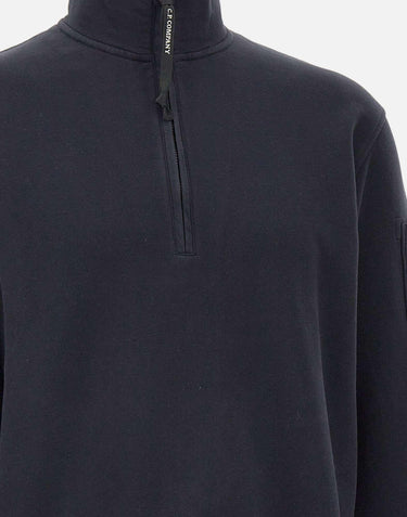 "Brushed and Emerized Diagonal Fleece Half Zip Sweatshirt" 19CMSS142A 006372G888 C.P. COMPANY 