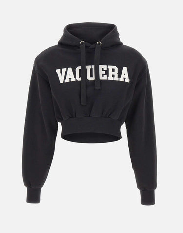 Felpa crop con cappuccio VAQ11T029 BLACK VAQUERA 