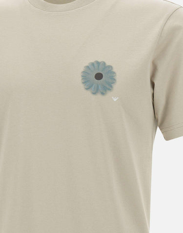 T-shirt  "Shitake flower peace" in cotone EM001717 AF14836F8094 EMPORIO ARMANI 