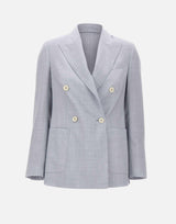 Blazer doppiopetto in misto lana e seta M85GIAJ03 TES0M046130 ELEVENTY 