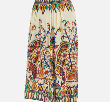 Gonna midi plissé in cotone con stampa paisley floreale WRFA0112 99SP5I0X0800 ETRO 