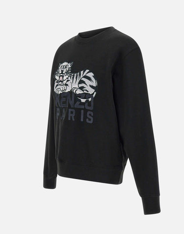 Felpa "Happy tiger" in cotone FF55SW2634MF 99J KENZO PARIS 