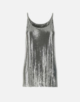 "Silver Mesh Tank Top" 25PITO054MH0004 P040 RABANNE 