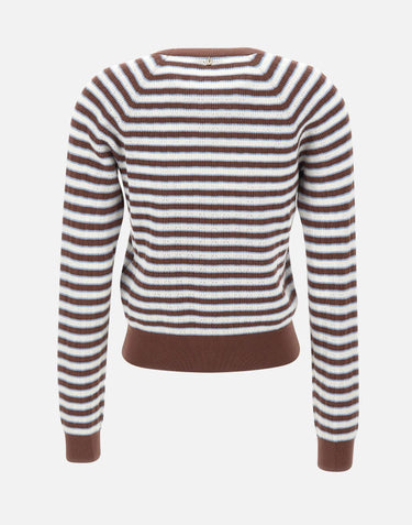Cardigan in misto cotone a righe CA6067MS52G C3975 LIU-JO 