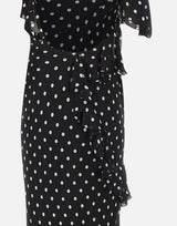 Abito lungo in georgette a pois 176XB BLACK SELF-PORTRAIT 