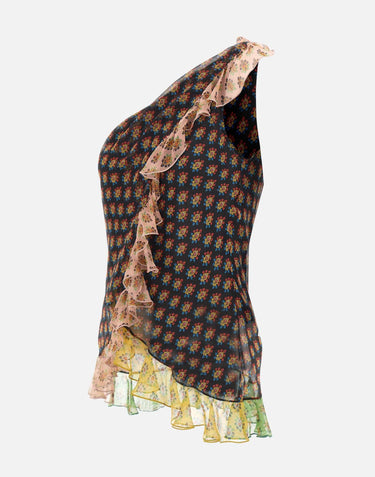 Top monospalla in seta con volant WRJA0166 99SA1Q5X0811 ETRO 