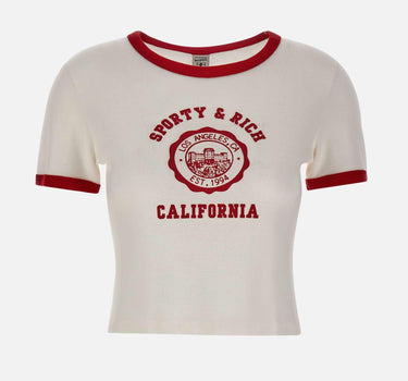 T-shirt "California Emblem Soft Ringer" TO073710509WH52 WHITE SPORTY & RICH 
