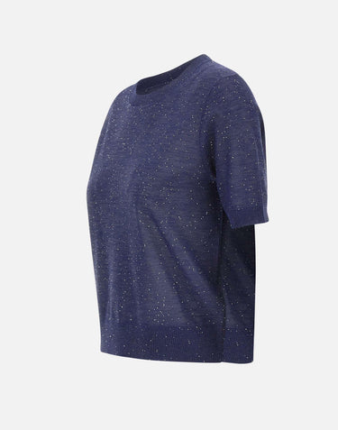 Maglia a maniche corte con micro paillettes 390021 809 KANGRA 