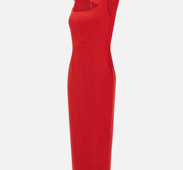 "Cameron asymmetrical midi dress" 25031221 RED REBECCA VALLANCE 