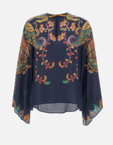 Blusa in seta con stampa paisley floreale WRJA0162 AKG23X0883 ETRO 