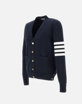 Cardigan in cotone con scollo a V MKC171A 00219415 THOM BROWNE 