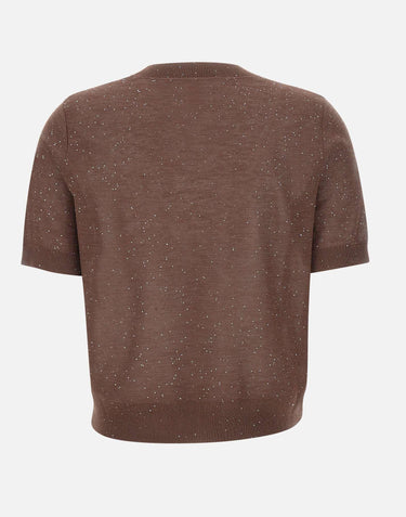 Maglia a maniche corte con micro paillettes 390021 833 KANGRA 