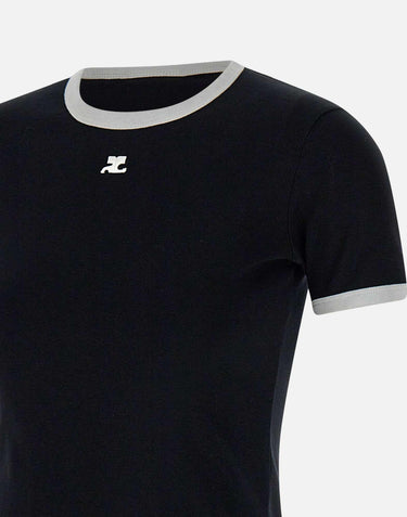 T-shirt "Signature contrast" VESJTS017JS0070 BLKHERWHITE COURREGES 