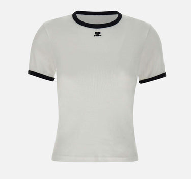T-shirt "Signature contrast" VESJTS017JS0070 WHTBLK COURREGES 