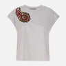 T-shirt con ricamo floreale SP1DK003 1019 KAOS 
