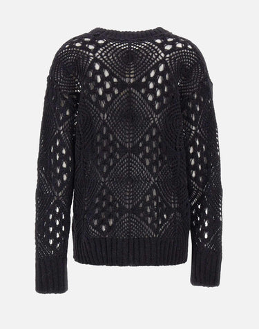 Maglione in lana e alpaca W08210280 33BLACK MAURIZIO MYKONOS 