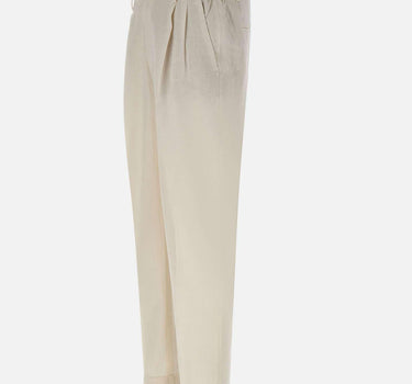 Pantaloni in misto lino e cotone DVR57CLI1002 0106 DEVORE 
