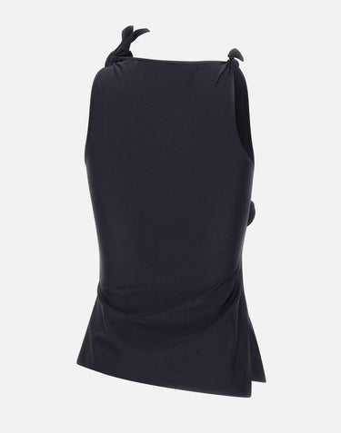 Top asimmetrico con fiore COPT76545 BLK COPERNI 