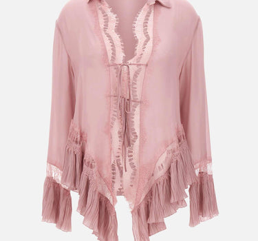 Blusa in georgette con pizzo 2C444A N0114 BLUMARINE 