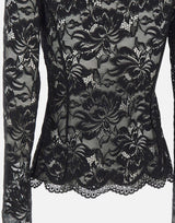 Top in pizzo a maniche lunghe cut-out 26PJT0173PA0170 P001 RABANNE 