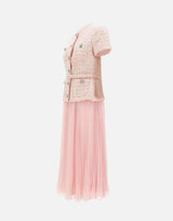 Abito midi su misura in bouclé con paillettes 164MP PINK SELF-PORTRAIT 