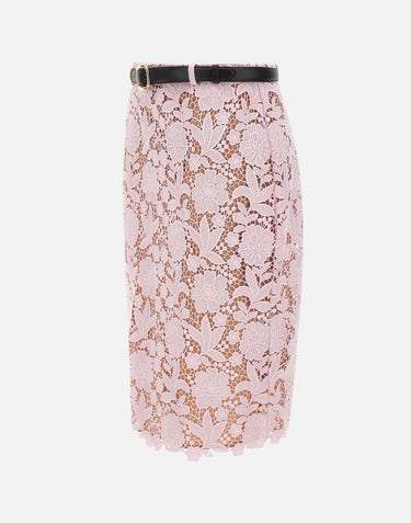 Gonna midi in pizzo 182MSKP PINK SELF-PORTRAIT 