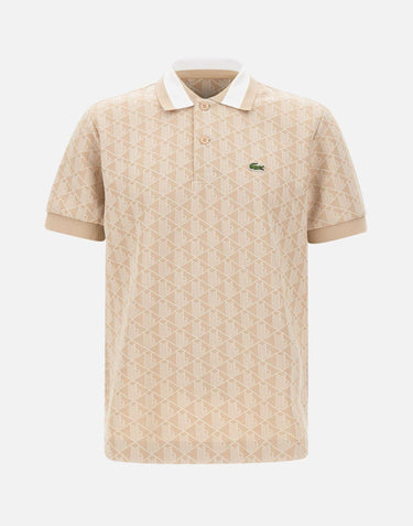 Polo in jacquard con monogramma DH1417 8GI LACOSTE 