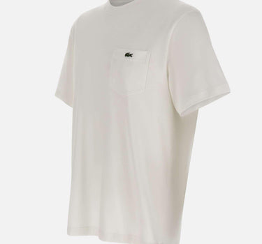 T-shirt in cotone con taschino TH2827 001 LACOSTE 