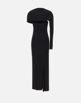 "One Shoulder Crepe Jersey Dress" 425JR0735JS0145 BLACK COURREGES 