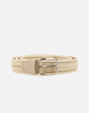 Cintura  in cotone e pelle U07200 ECRU ORCIANI 