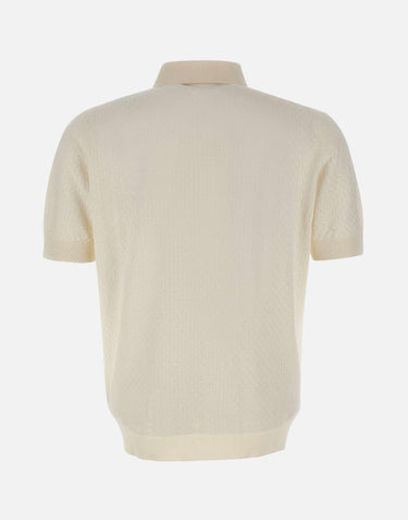 Polo in cotone a punto quadretto PL1MC CR14Q020 FILIPPO DE LAURENTIIS 