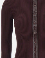 "Vinil and Knit Cardigan" 326MGI056FI0001 BURGUNDY COURREGES 