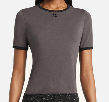 T-shirt "Signature Contrast" 125JTS017JS0203 BLACK COURREGES 