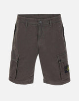 Shorts in tela di cotone biologico spazzolato effetto "old" L100019S00WA V0165 STONE ISLAND 