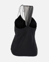 Top in seta arricciato 1226WTP007297A BLACK VICTORIA BECKHAM 