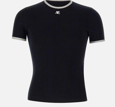 T-shirt "Signature Contrast" VESJTS020JS0070 BLKHERWHT COURREGES 