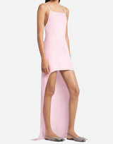 Abito lungo in crêpe con schiena scoperta 126CRO805PL0159 LTPINK COURREGES 