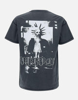 T-shirt "Inside out beauty" in cotone P101JBLI225 BLACK PURPLE BRAND 