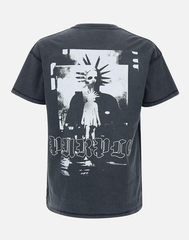 T-shirt "Inside out beauty" in cotone P101JBLI225 BLACK PURPLE BRAND 